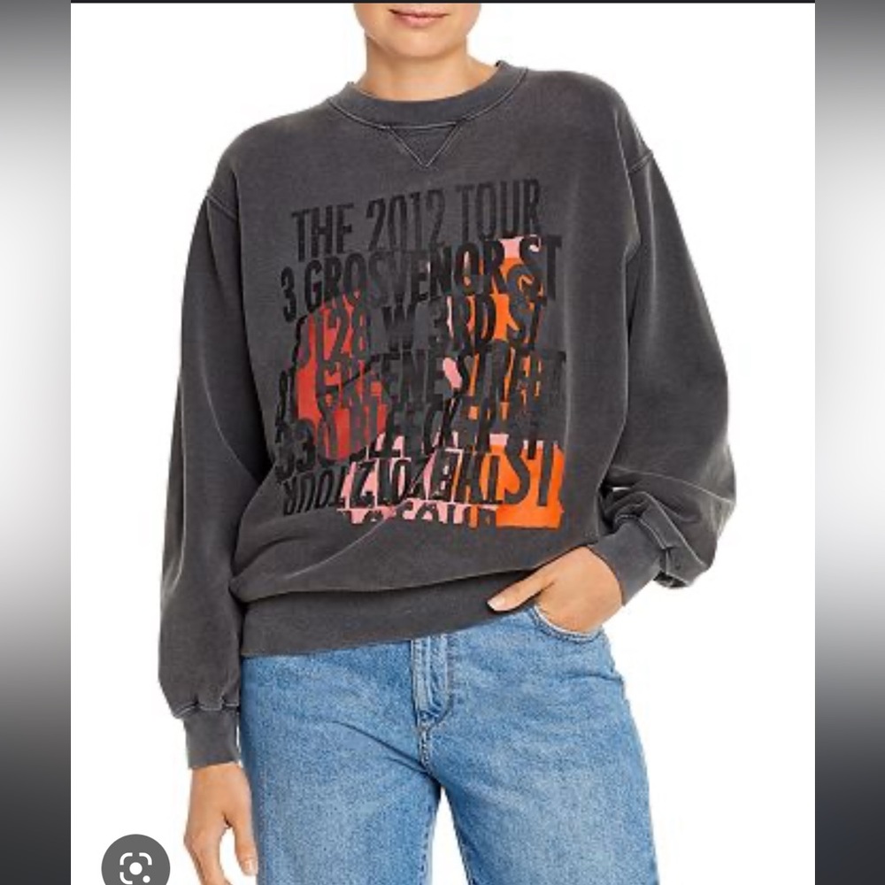 Anine Bing Ramona Graphic Sweatshirt in Charcoal